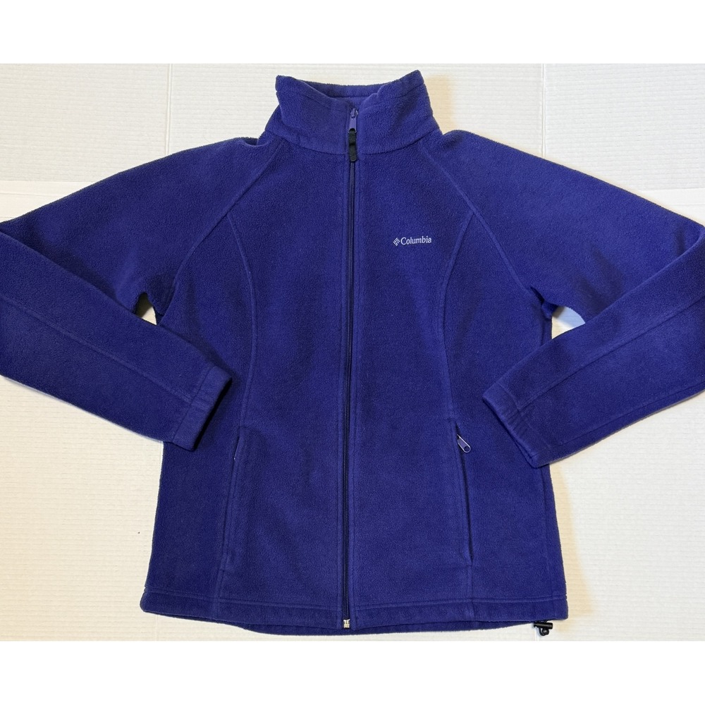 COLUMBIA - Women's Fleece Jacket - Blue Full Zip Benton Springs - Large